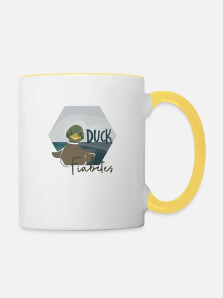 Duck Fiabetes - Tasse zweifarbig - Weiß/Gelb