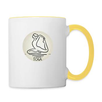 Yoga - Tasse zweifarbig - Weiß/Gelb - Rechts
