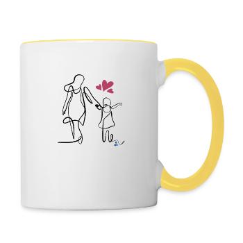 Une idée de cadeau pour la fêtes des mères - Mug contrasté - blanc/jaune - Droite