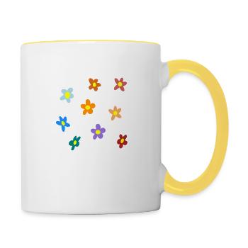 "Bloom with Grace" – Elegante Blumenkunst für jeden - Tasse zweifarbig - Weiß/Gelb - Rechts
