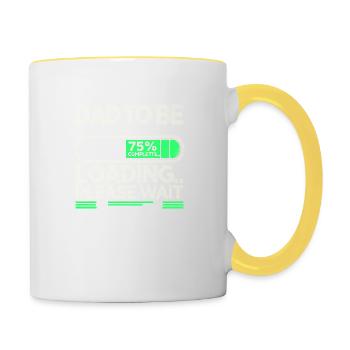 Papa wird geladen Bitte warten - Tasse zweifarbig - Weiß/Gelb - Rechts