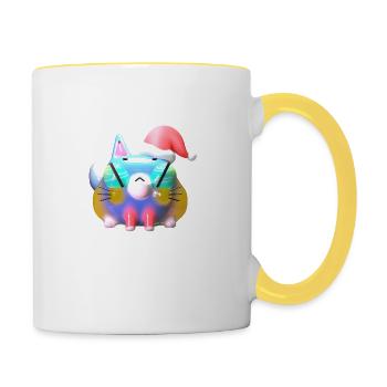 Miaui Christmas! - Tasse zweifarbig - Weiß/Gelb - Rechts