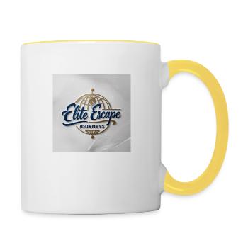 Luxuriöses Logo für Elite-Fluchtreisen - Tasse zweifarbig - Weiß/Gelb - Rechts