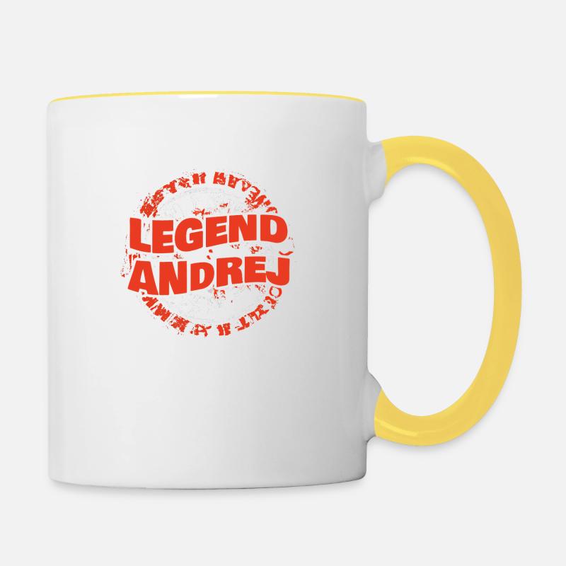 Man Andrej - Contrasting Mug - white/yellow