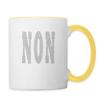 NEIN - Tasse zweifarbig - Weiß/Gelb - Rechts