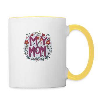 Ma Maman - Amour de l’Art Floral - Mug contrasté - blanc/jaune - Droite