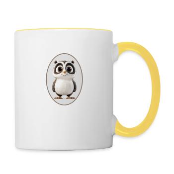 Panda - Tasse zweifarbig - Weiß/Gelb - Rechts