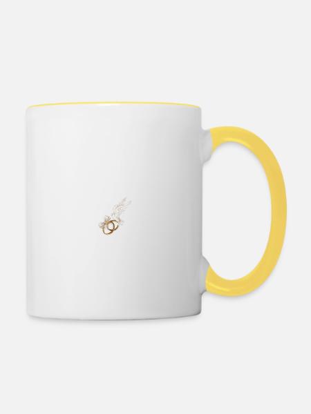 Die Braut - Tasse zweifarbig - Weiß/Gelb