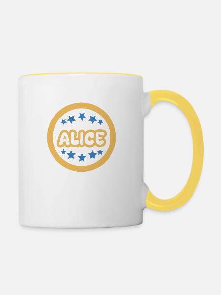 Alice - Tasse zweifarbig - Weiß/Gelb
