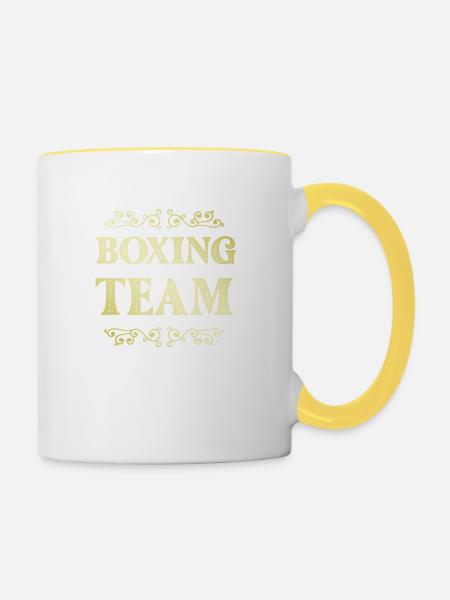 Boxing Team - Tasse zweifarbig - Weiß/Gelb