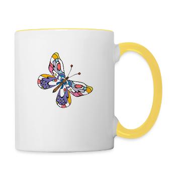 Butterfly - Contrasting Mug - white/yellow - Right