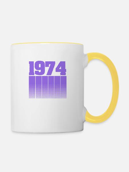 1974 1974 - Tasse zweifarbig - Weiß/Gelb