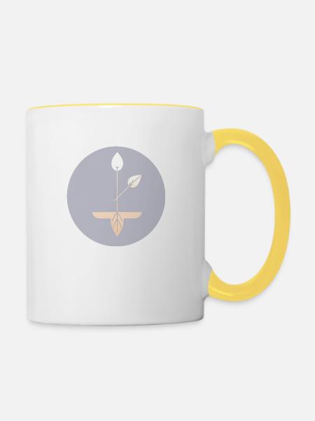 Pflanzen - Tasse zweifarbig - Weiß/Gelb