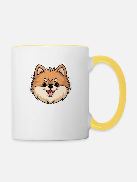 Eurasier - Tasse zweifarbig - Weiß/Gelb