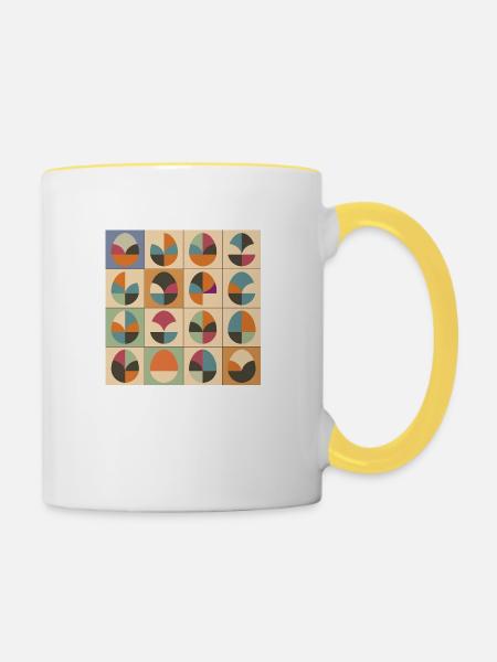 Ostereier Design No.05 - Tasse zweifarbig - Weiß/Gelb