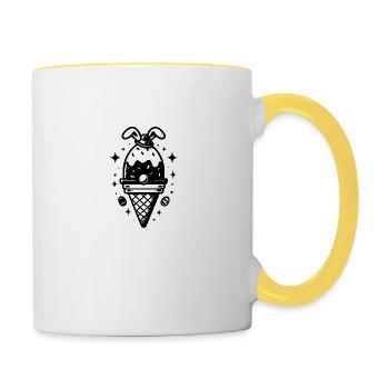 Ostern 1 - Tasse zweifarbig - Weiß/Gelb - Rechts