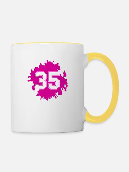 klecks 35 - Tasse zweifarbig - Weiß/Gelb