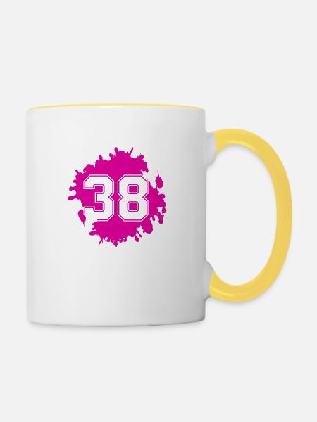 klecks 38 - Tasse zweifarbig - Weiß/Gelb