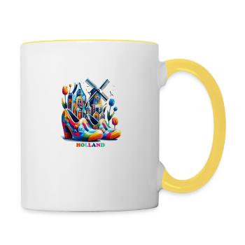 Netherlands Colorful LGBTQ - Contrasting Mug - white/yellow - Right