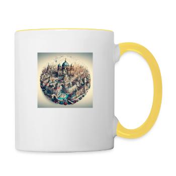 Berlin City - Mug contrasté - blanc/jaune - Droite