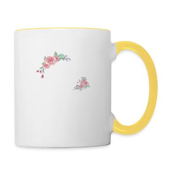 Letter u flowers - Contrasting Mug - white/yellow - Right