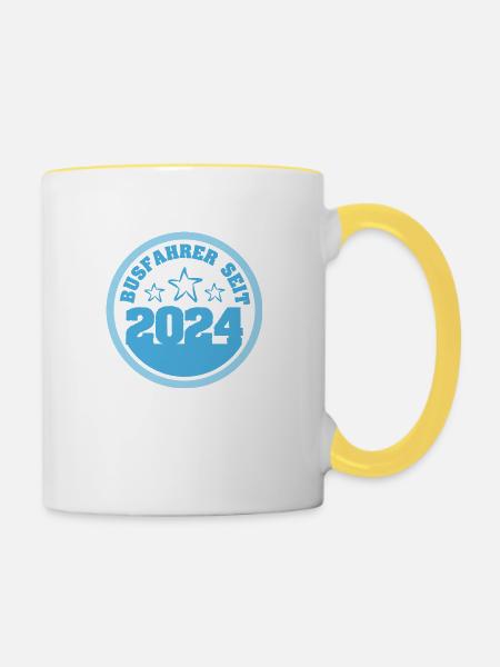 Busfahrer 2024 - Tasse zweifarbig - Weiß/Gelb