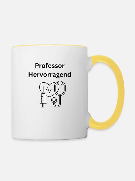 Professor Hervorragend - Tasse zweifarbig - Weiß/Gelb
