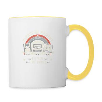 Sois patient avec moi, je suis des années 1900 - Mug contrasté - blanc/jaune - Droite