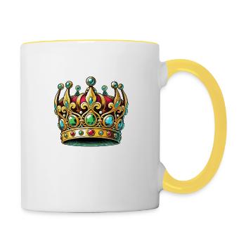 couronne - Mug contrasté - blanc/jaune - Droite