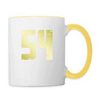 54 Nombre Vintage - Mug contrasté - blanc/jaune - Droite