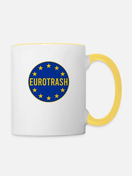 Eurotrash - Tasse zweifarbig - Weiß/Gelb