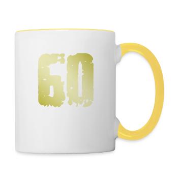 60 Nombre Vintage - Mug contrasté - blanc/jaune - Droite
