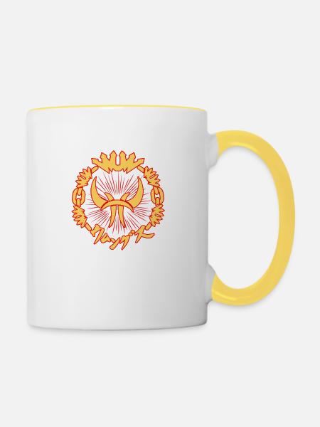 humungus chain logo - Tasse zweifarbig - Weiß/Gelb