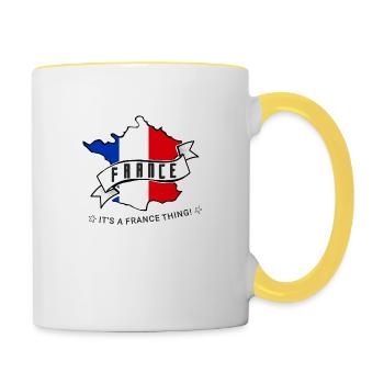 France - Mug contrasté - blanc/jaune - Droite