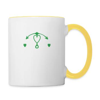 Moin chère ancre pour les marins des mouettes - Mug contrasté - blanc/jaune - Droite