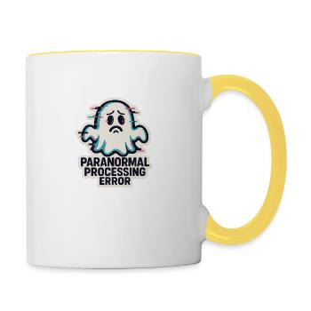 Paranormal Processing Error - Glitchy Ghost - Tasse zweifarbig - Weiß/Gelb - Rechts