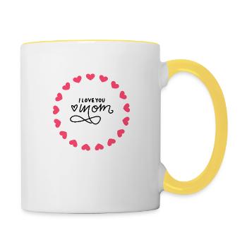 I love my mom - Tasse zweifarbig - Weiß/Gelb - Rechts