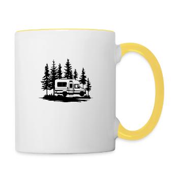 Camping Car - Mug contrasté - blanc/jaune - Droite