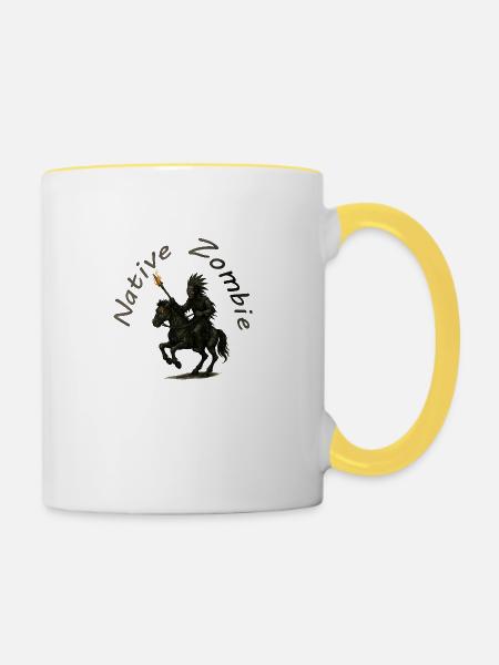 Native Zombie - Tasse zweifarbig - Weiß/Gelb
