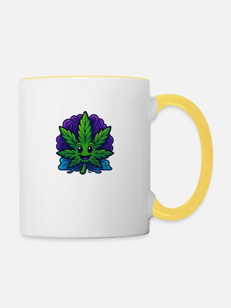 Canabliss - Tasse zweifarbig - Weiß/Gelb
