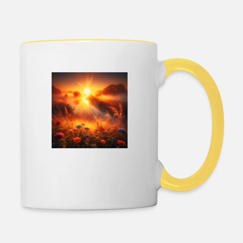 Debout - Mug contrasté - blanc/jaune