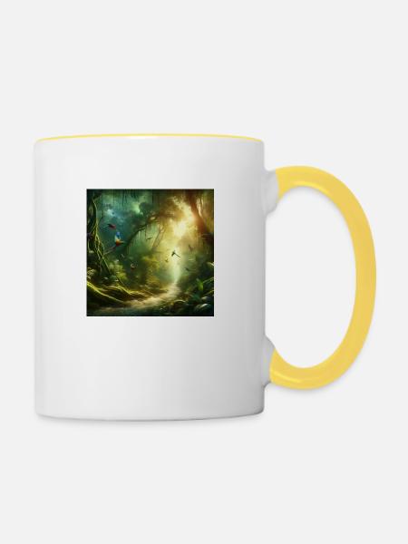 Texte erkunden - Tasse zweifarbig - Weiß/Gelb