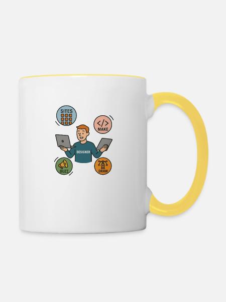 FIGMA-KONFIGURATION - Tasse zweifarbig - Weiß/Gelb