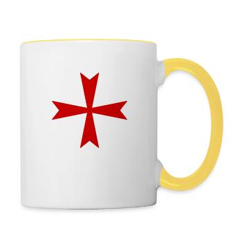 Croix - Mug contrasté - blanc/jaune - Droite