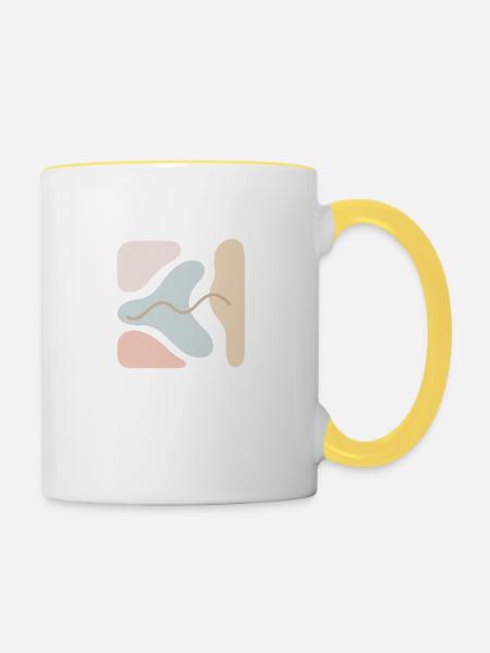 Kunst No.1 - Tasse zweifarbig - Weiß/Gelb