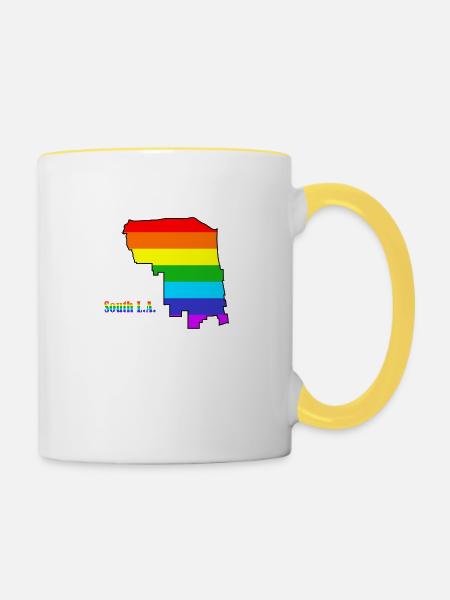 Süd-L.A. Regenbogen - Tasse zweifarbig - Weiß/Gelb