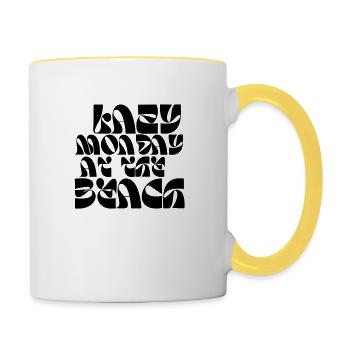 LAZY MONDAY AT THE BEACH - Contrasting Mug - white/yellow - Right