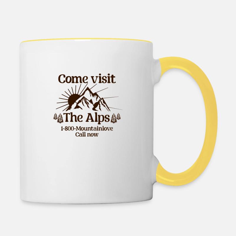 Come visit the alps - Contrasting Mug - white/yellow