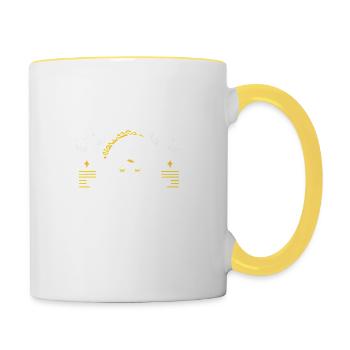 Ich trainiere, damit ich Tacos essen kann - Tasse zweifarbig - Weiß/Gelb - Rechts