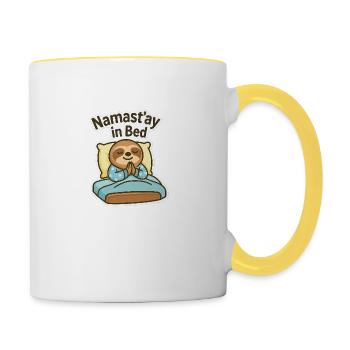 Namastay in Bed - Zen Master of Nap - Contrasting Mug - white/yellow - Right